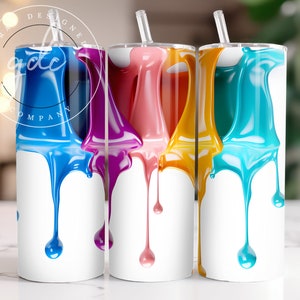 Paint Drip Tumbler Wrap: Abstract 20 oz Skinny Tumbler Design (Digital Download)