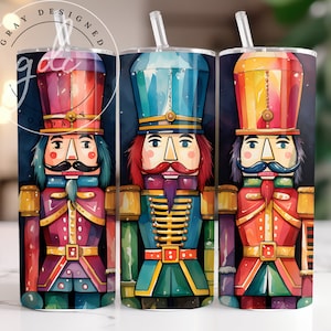 Weihnachten Nussknacker Tumbler Wrap Designs Sublimation Design Digitaler Download PNG Instant DIGITAL nur, Weihnachten Tumbler Wrap Nussknacker