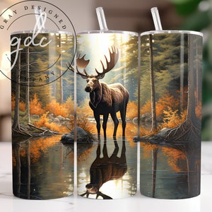 Moose Tumbler Wrap: Hunting 20 oz Skinny Tumbler Sublimation Design (Digital Download)
