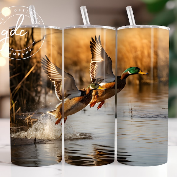 Duck Hunting 20 oz Skinny Tumbler Sublimation Design Digital Download PNG Instant DIGITAL ONLY, Hunting Tumbler, Duck Tumbler