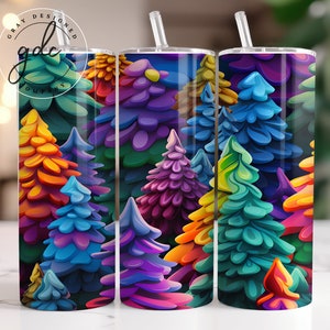 Christmas Tumbler Wrap Designs 20 oz  Sublimation Design Digital Download PNG Instant DIGITAL only, Christmas Tumbler Wrap,Christmas Trees