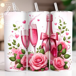 Coquette Pink Bows Soft Girl Aesthetic 20 oz Skinny Tumbler Sublimation Design Digital Download PNG Instant DIGITAL ONLY, Tumbler Wrap