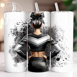 Highschool Cheerleading Cheer 20 oz Skinny Tumbler Sublimation Design Download PNG Instant DIGITAL ONLY, Competition Cheer Tumbler Wrap