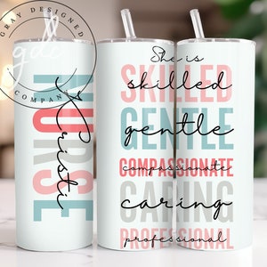 Nurse Tumbler Sublimation Design: 20oz Skinny Tumbler (Digital Download)