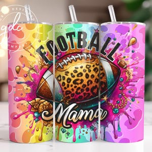 Football Mom 20 oz Skinny Tumbler Sublimation Design Digital Download PNG Instant DIGITAL ONLY, Tumbler Wrap