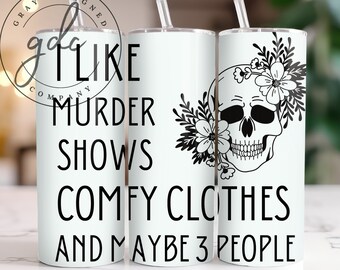 Diseño de sublimación para vaso delgado de True Crime Junkie (descarga digital)