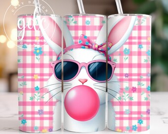 Envoltura para vaso Chilling With My Peeps, diseño de sublimación de vaso delgado de 20 oz con divertido conejito de Pascua PNG, lindo PNG de feliz Pascua, descarga digital
