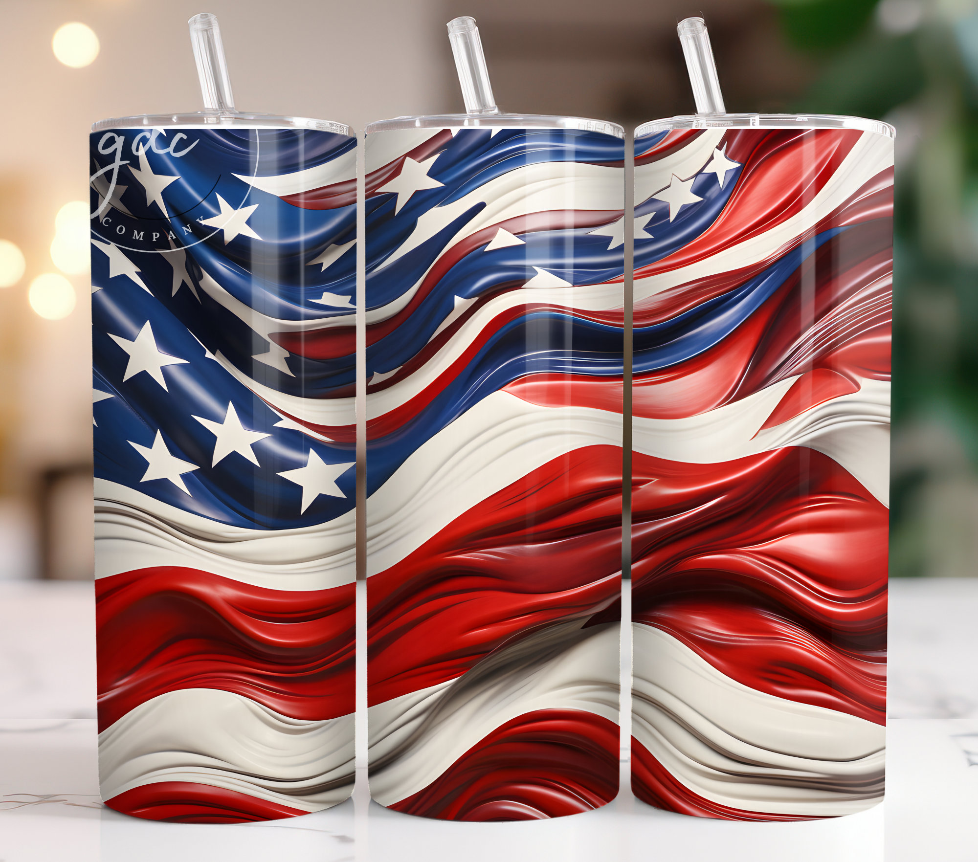 20oz Skinny Tumbler Trump USA Flag Png Graphic by DesignstyleAY