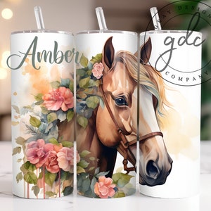 Paard 20 oz magere beker wrap ontwerpen sublimatie ontwerp digitale download PNG alleen Instant DIGITAL, paarden beker wrap gepersonaliseerde Tumbl