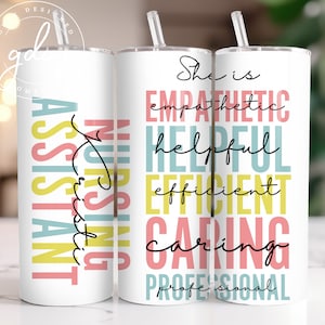 Nursing Assistant 20 oz Skinny Tumbler Sublimation Design Digital Download PNG Instant DIGITAL only, CNA Tumbler Wrap, Medical Tumbler Wrap