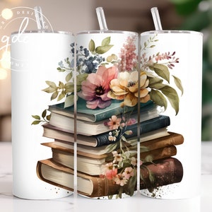 Reading Library Book Lover Tumbler Wrap 20 oz Skinny Tumbler Sublimation Design Digital Download PNG Instant DIGITAL ONLY
