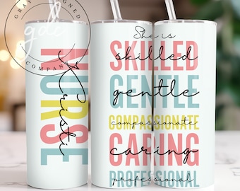 Nurse 20 oz Skinny Tumbler Sublimation Design Digital Download png Instant DIGITAL only, RN Tumbler Wrap, Nurse Tumbler Wrap, LPN Tumbler