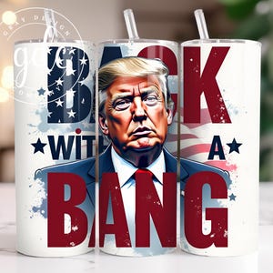 Trump 20oz Skinny Tumbler Wrap: Election 2024 Design (PNG Digital Print)