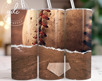 Envoltura para vaso de béisbol: Diseño delgado de sublimación de 20 oz (descarga digital)
