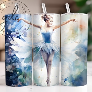 Ballerina Tumbler Wrap 20 oz Skinny Tumbler Wrap Design Sublimation Design Digital Download PNG Instant DIGITAL only, Dancer Tumbler