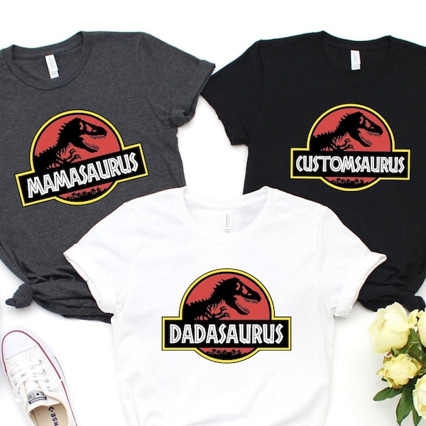 Jurassic Park, chemise Jurassic Park, chemise Jurassic Park personnalisée, chemises Jurassic Park famille, voyage en famille, chemise famille Jurassic personnalisée
