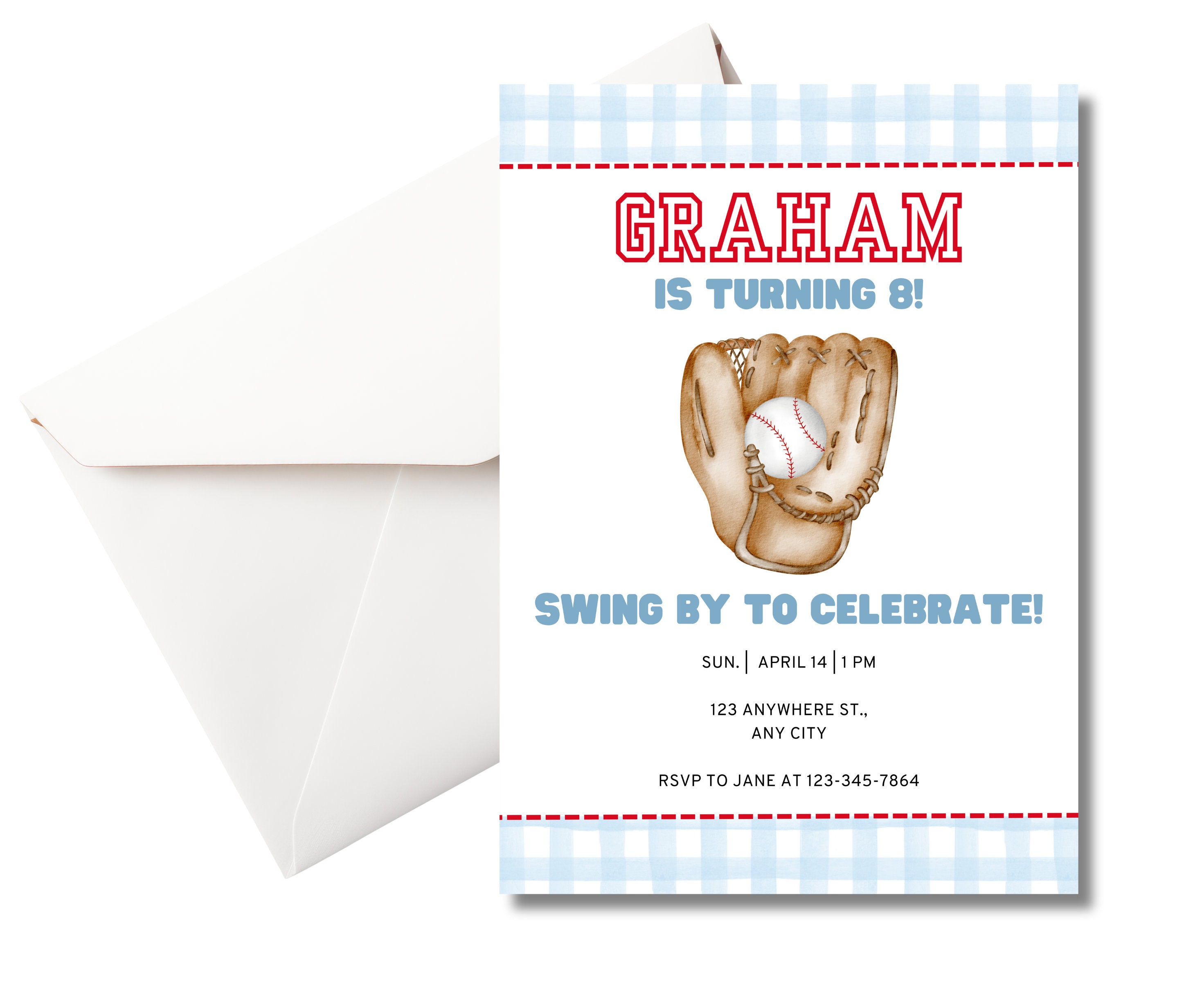 Custom Printable Watercolor Baseball Invitation | Simple Baseball ...
