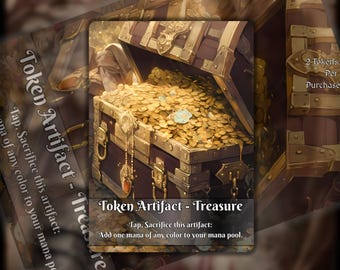 2x Treasure MTG Token, Anime Art
