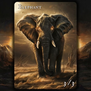 Elephant MTG Token x3 , Painted