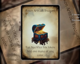2x Treasure MTG Token: Minimalist Art