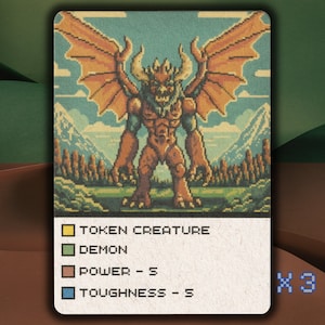 Demon MTG Token x3 Retro 1