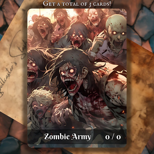 ZOMBIE ARMY MTG Token x3 , Anime