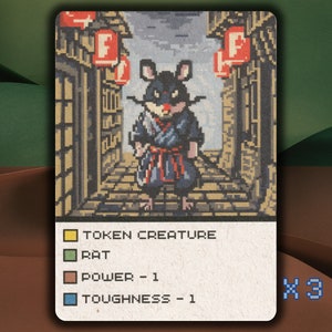 Rat MTG Token x3 Retro