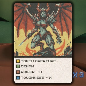 Demon  MTG Token x3 Retro 3