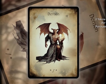 2x Demon MTG Token: Minimalist Art