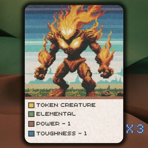 Elemental MTG Token x3 Retro 4