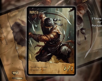 2x Ninja MTG Token: Old Scroll Art
