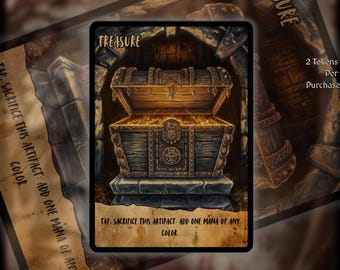 2x Treasure MTG Token: Old Scroll Art