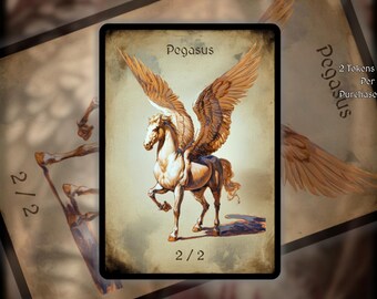 2x Pegasus MTG Token: Minimalist Art