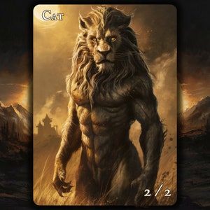 Cat MTG Token x3 , Painted