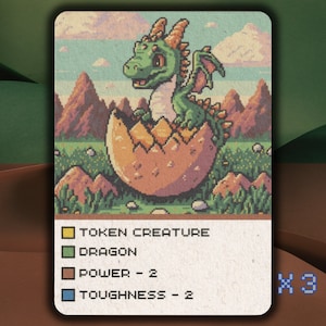 Dragon MTG Token x3 Retro 4