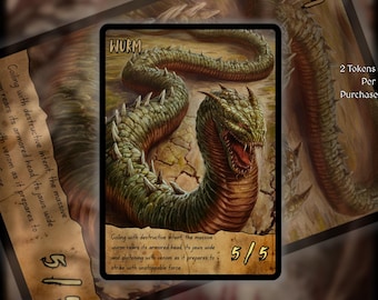 2x Wurm MTG Token: Old Scroll Art