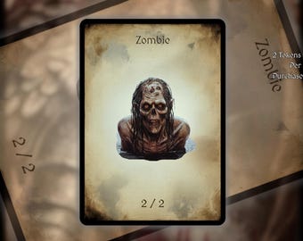 2x Zombie MTG Token: Minimalist Art