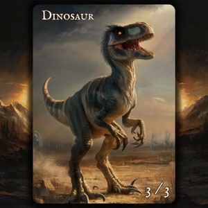Dinosaur MTG Token x3 , Painted