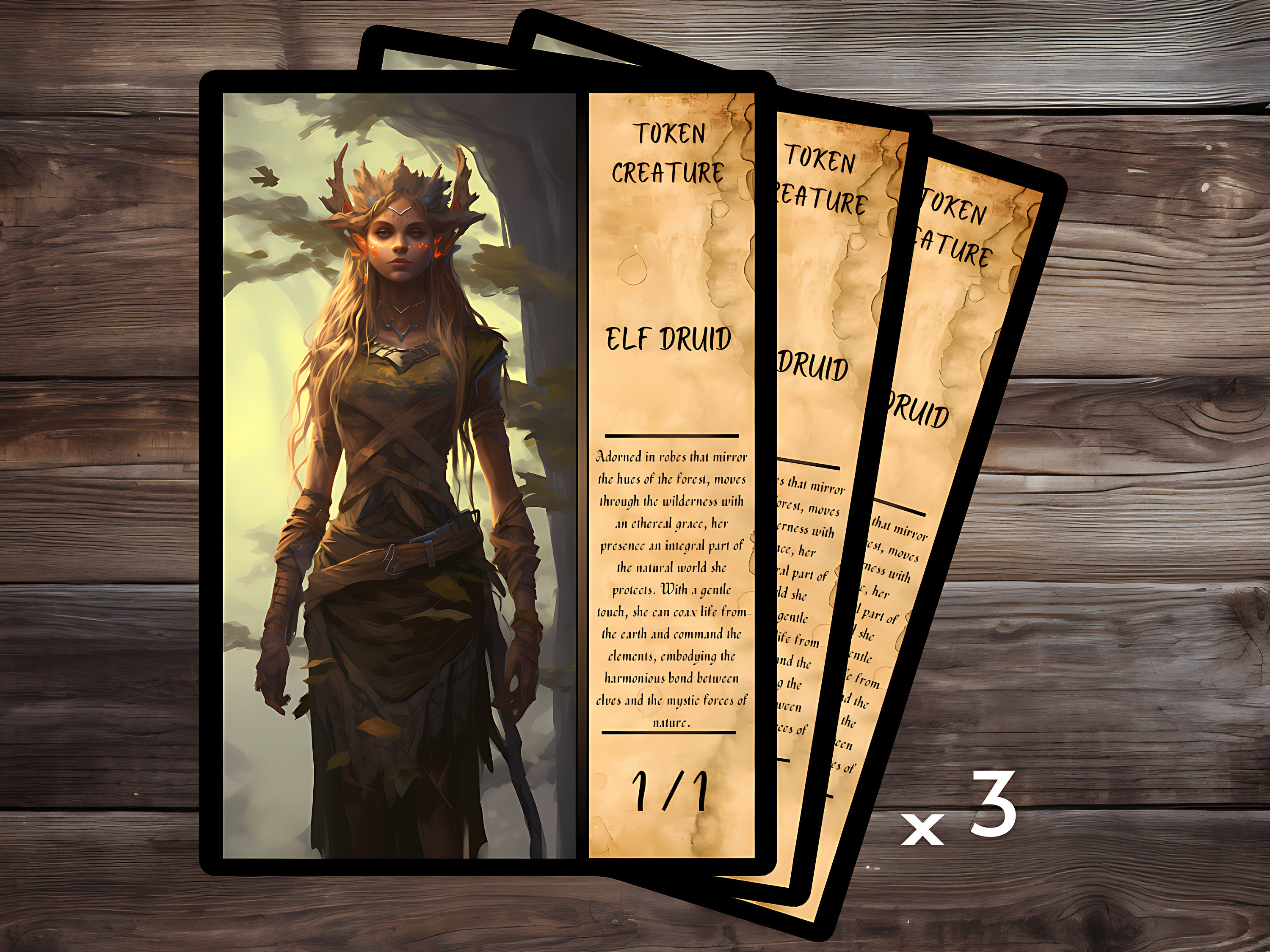 Elf Druid MTG Token X3 - Etsy