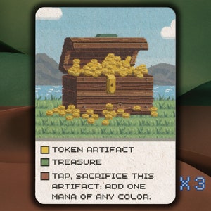 Treasure MTG Token x3 Retro