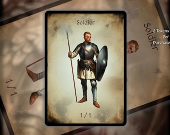 2x Soldier MTG Token: Minimalist Art