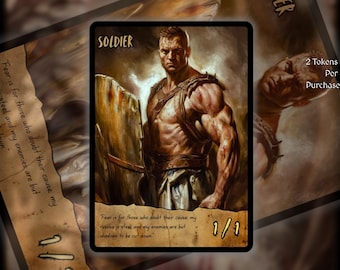 2x Soldier MTG Token: Old Scroll Art