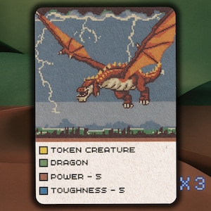 Dragon MTG Token x3 Retro 5