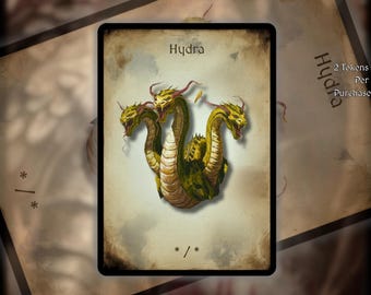 2x Hydra MTG Token: Minimalist Art