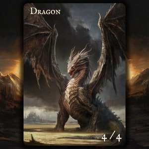 Dragon MTG Token x3 , Painted