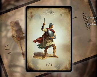 2x Human MTG Token: Minimalist Art