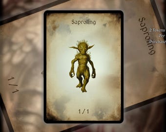 2x Saproling MTG Token: Minimalist Art