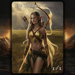 Elf Warrior MTG Token x3 , Painted