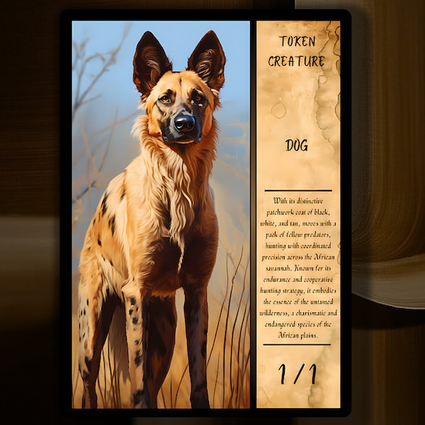Custom dog token card mtg etsy