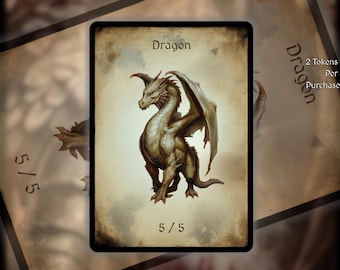 2x Dragon MTG Token: Minimalist Art